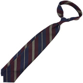 Striped Grossa Grenadine Silk Tie Navy Burgundy Army