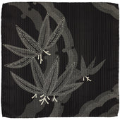 Vintage Kimono Silk Pocket Square - Black