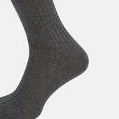 Grey Organic Cotton Mid Length Socks