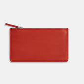 Red Leather Zip Wallet