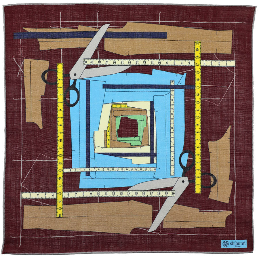 Pattern Making Wool Silk Pocket Square 40x40cm