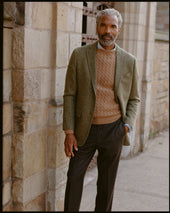 Made In Usa Tic Weave Cheviot Tweed Sport Coat