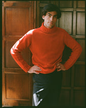 Made In Scotland Red Lambswool Turtleneck Sweater
