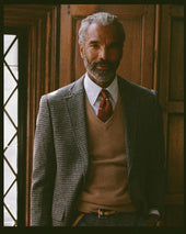 Made In Usa Grey Brown Houndstooth Cheviot Tweed Sport Coat