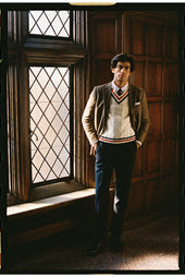 Made In Usa Tan Herringbone Lambswool Sport Coat