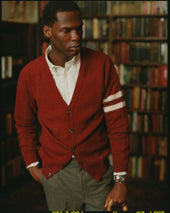 Made In Scotland Crimson Shaggy Dog University Cardigan
