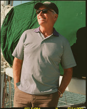 Purple Lime Cotton Jersey Micro Stripe Polo Classic Fit