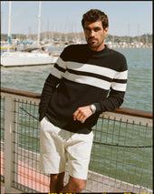 Armor Lux Bold White Stripe Cotton Sweater