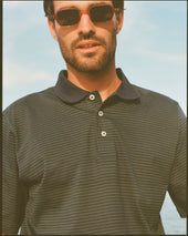 Green Cotton Jersey Stripe Polo Classic Fit
