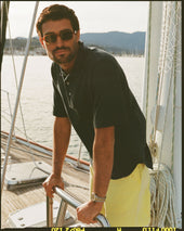 Green Cotton Jersey Stripe Polo Classic Fit