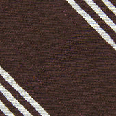 Triple Stripe Shantung Bespoke Tie - Brown
