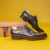 Ghillie With Plain Apron In Green Crust Calf Leather