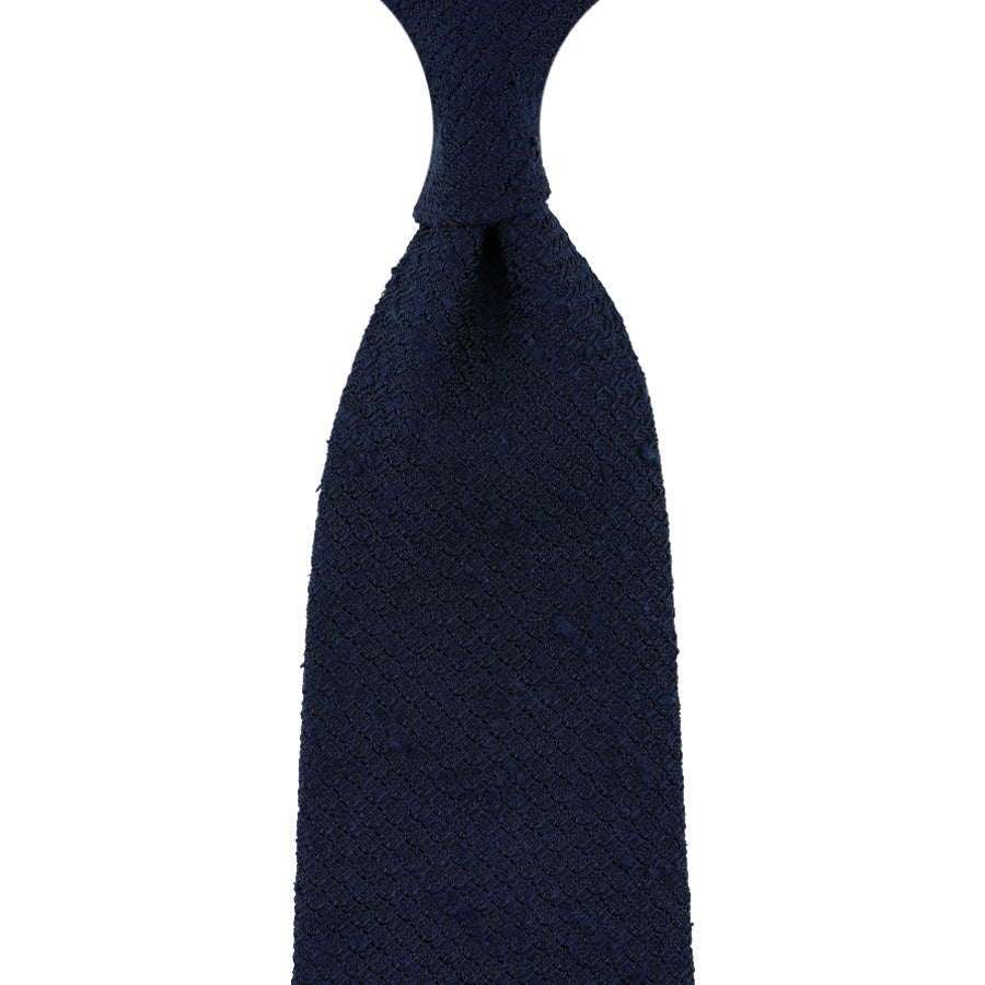 Plain Shantung Grossa Grenadine Silk Tie Hand Rolled
