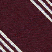 Triple Stripe Shantung Bespoke Tie - Burgundy