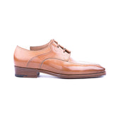 Ghillie With Hand Stitched Apron And Higher Heel In Light Brown Calf Leather