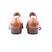 Ghillie With Hand Stitched Apron And Higher Heel In Light Brown Calf Leather