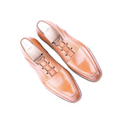 Ghillie With Hand Stitched Apron And Higher Heel In Light Brown Calf Leather
