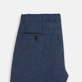 Blue Linen Herringbone Miles Trousers