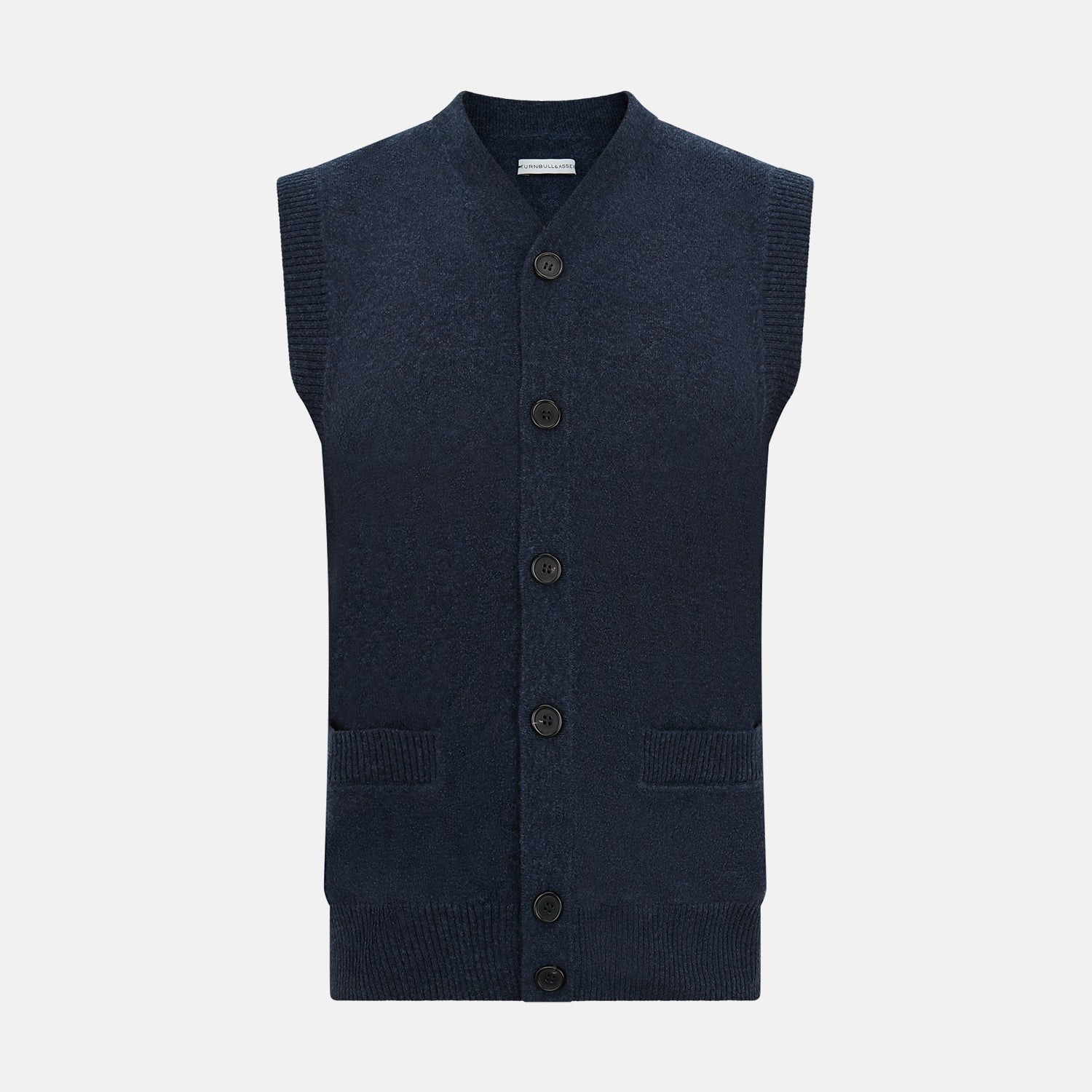 Melange Cashmere Sleeveless Cardigan