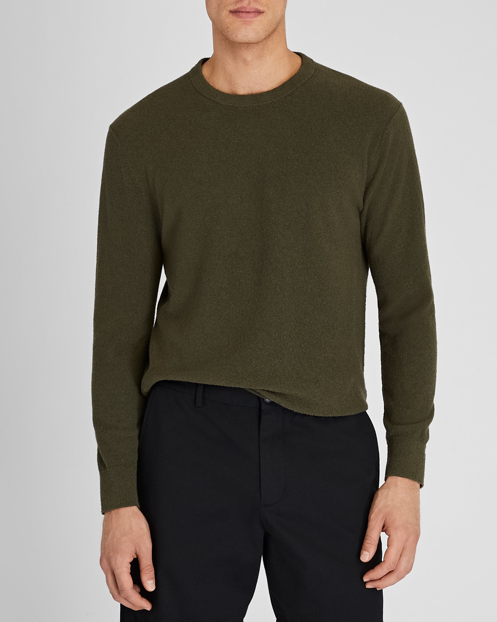 Long-Sleeve Micro Bouclé Sweater