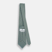 Light And Chartreuse Lemon Weave Patterned Silk Tie