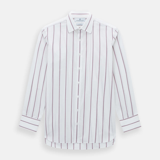 Wine Track Stripe Mayfair Shirt