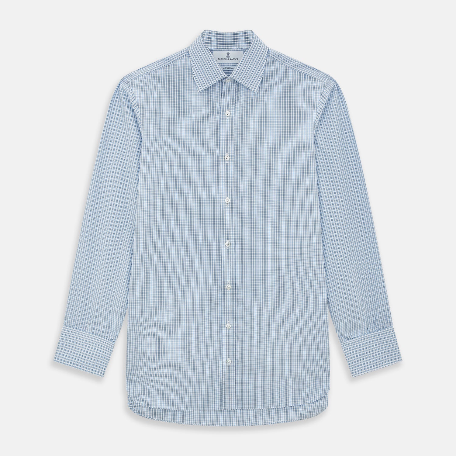 Sky Blue Micro Graph Check Mayfair Shirt