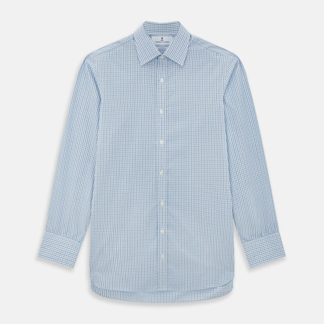 Sky Blue Micro Graph Check Mayfair Shirt