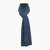 Azzurro And Graphite Lozenge Patterned Cashmere Knitted Scarf