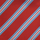 Geometric Stripe Pocket Square in Red