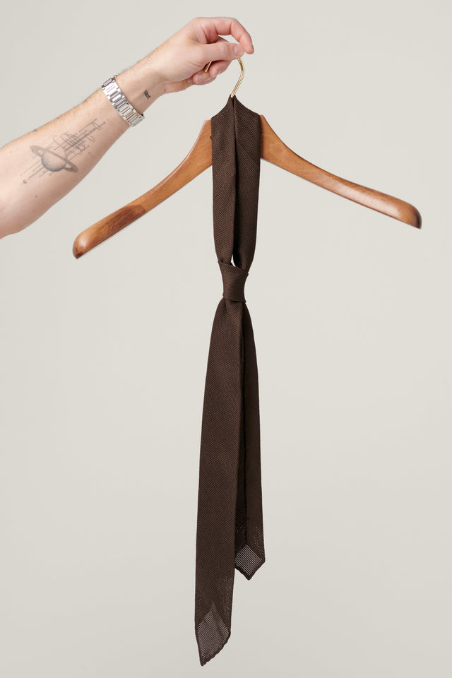 Grenadine Tie - Silk - Chocolate