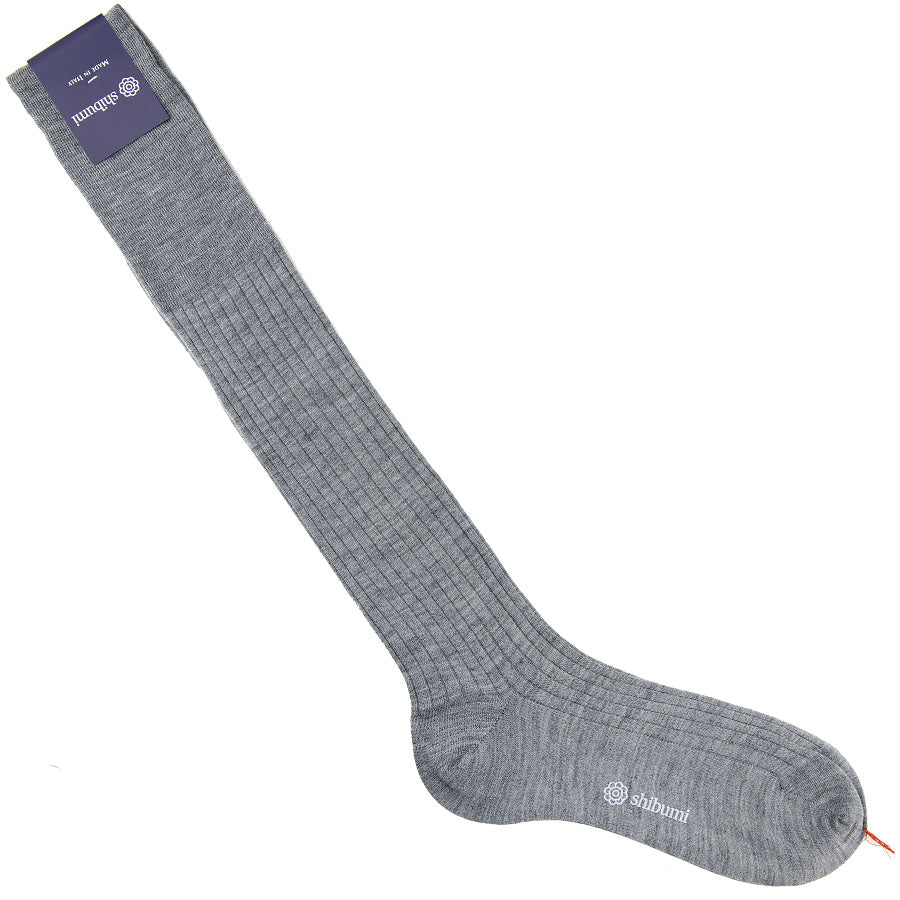 Knee Socks Ribbed Wool