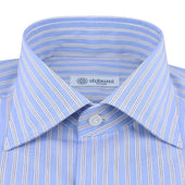 Poplin Semi Spread Shirt Sky Halo Stripe
