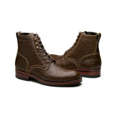 Rudiger Z Service Boot Green Shrunken Bison