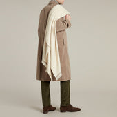 Long Microfibre Raincoat In Dark Natural