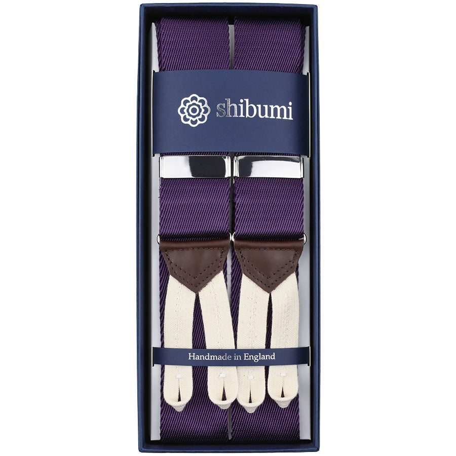 Heavy Rayon Twill Braces Eggplant