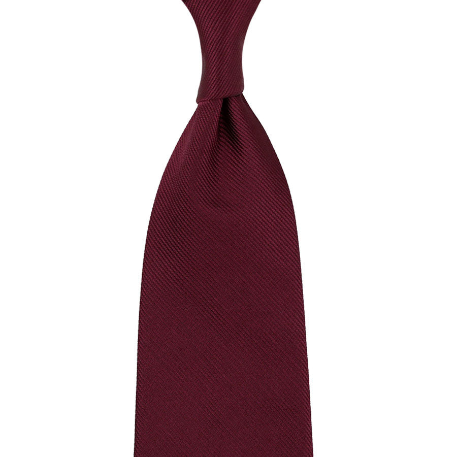 Plain Repp Silk Tie Hand Rolled