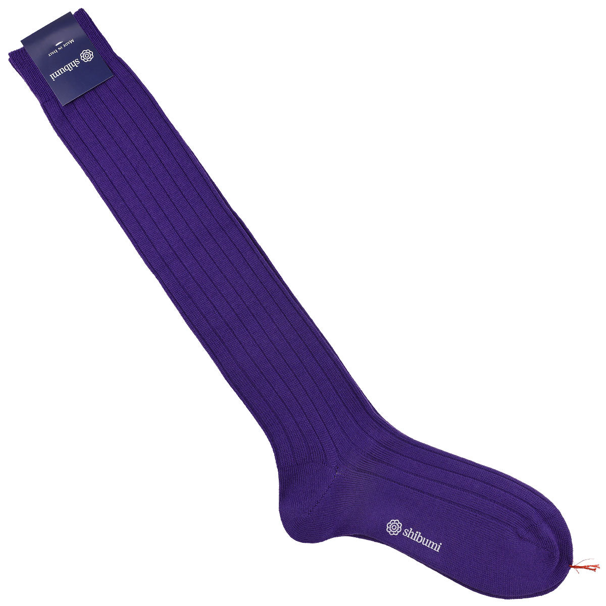 Knee Socks Ribbed Purple Thick Wool