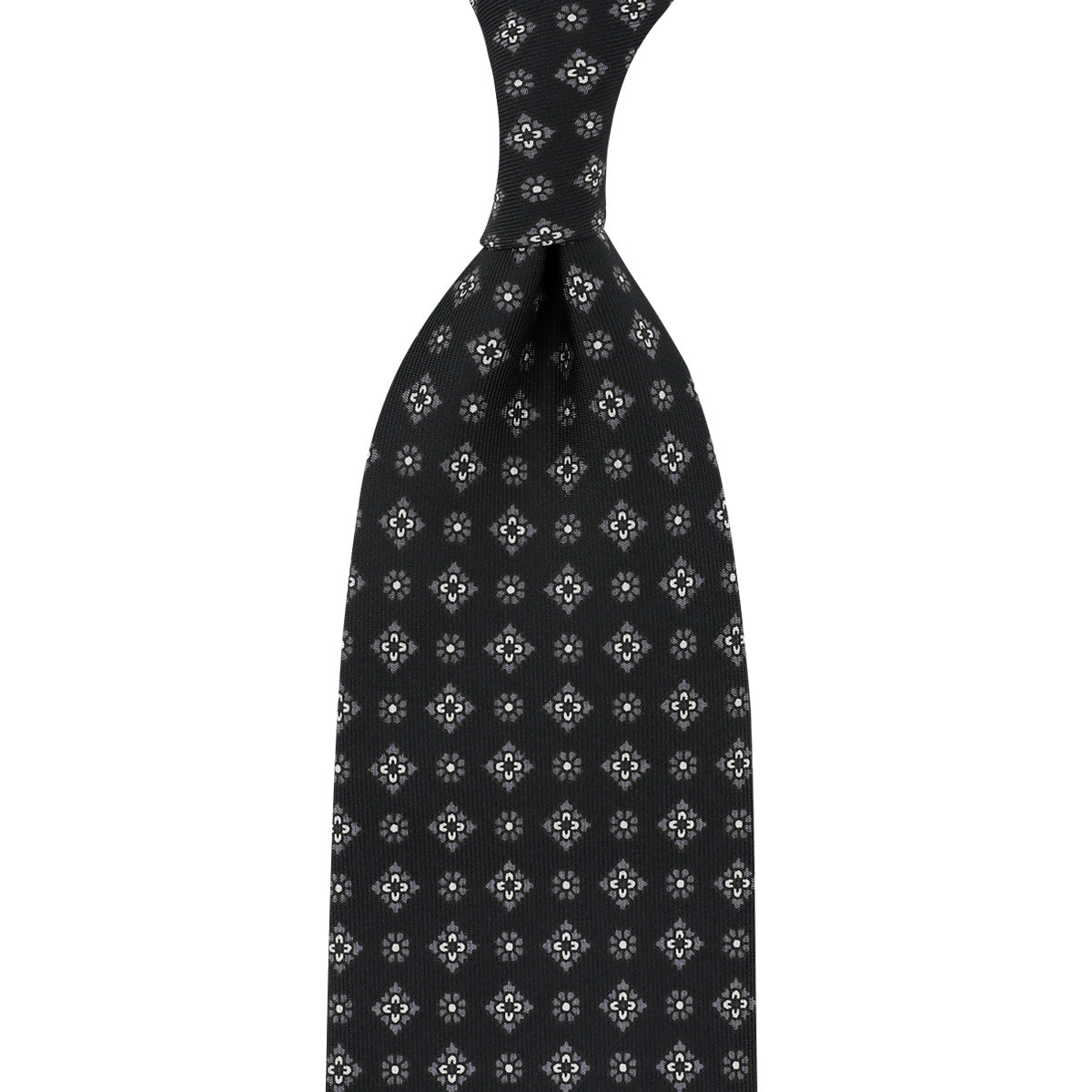 Floral Printed Silk Tie Hand Rolled