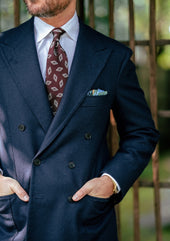 Geometrical Jacquard Silk Tie Hand Rolled