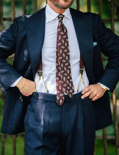 Geometrical Jacquard Silk Tie Hand Rolled