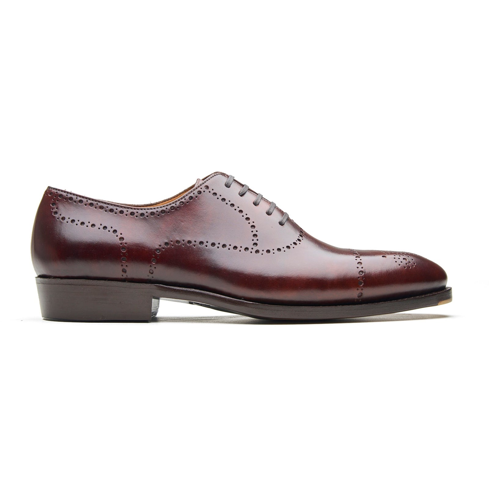 Constello True Seamless Faux Cap Toe Semi Brogue Hand Welted Chestnut Musuem Calf