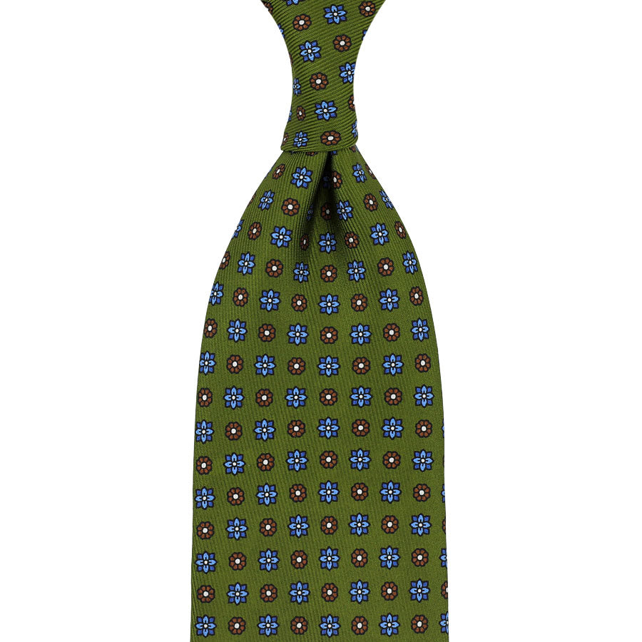 50oz Floral Printed Silk Tie Hand Rolled