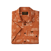 Filson's Washed Short Sleeve Feather Cloth Shirt - Bourbon / Knots