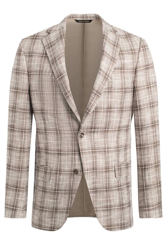 Glen Plaid Cotton Blend Jacket