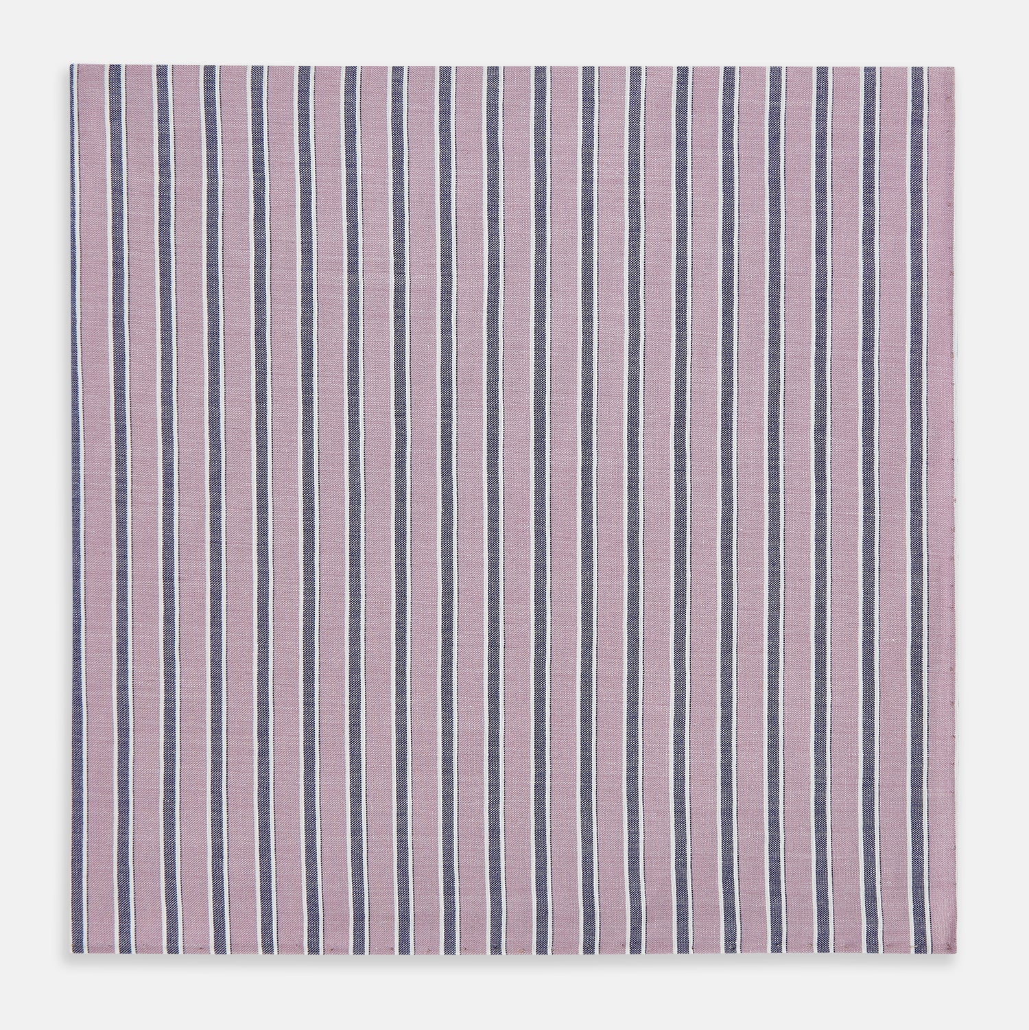 Antique Pink Ticking Stripe Hand Rolled Handkerchief
