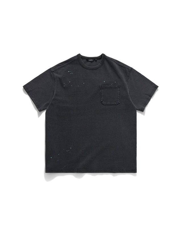 NAVAL EMBROIDERY T-SHIRTS / WASHED BLACK