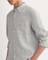 The Classic Shirt in Linen | Agave / Bone