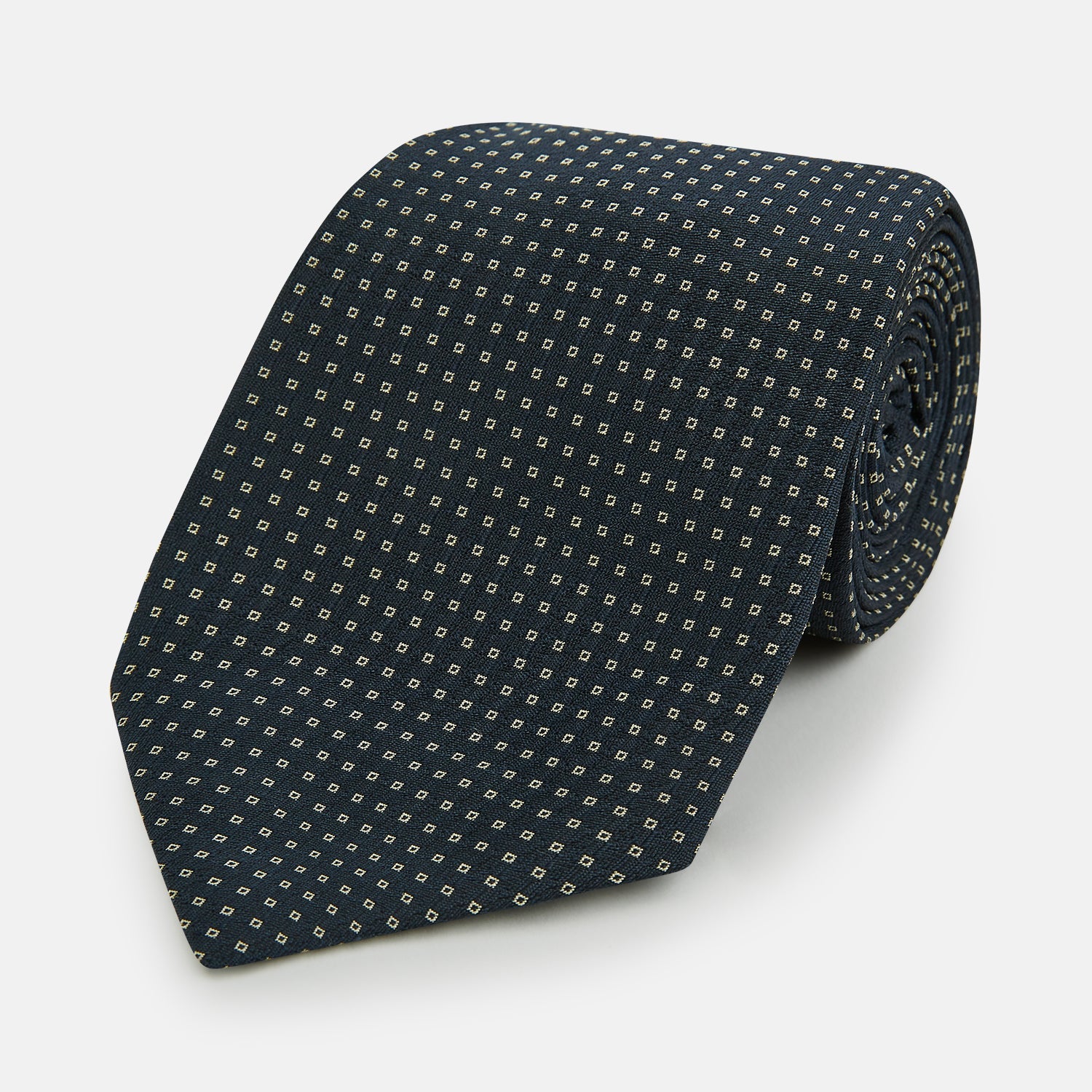 And White Square Silk Tie