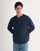 Vintage Rib Henley | Navy